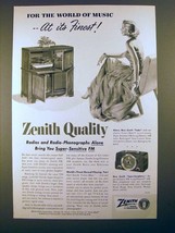 1951 Zenith Tudor, Super-Symphony Radio Ad - £14.53 GBP