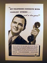 1937 Bell Telephone Ad - Connects 19,000,000 Others - £14.54 GBP