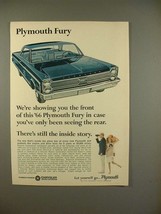 1966 Plymouth Fury Car Ad - In Case Only Seeing Rear - £14.57 GBP