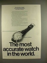 1969 Bulova Accutron Calendar AD Watch Ad - Accurate - £14.53 GBP