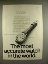 1969 Bulova Accutron Day/Date F Watch Ad - Accurate - £14.46 GBP