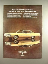 1969 Chrysler Newport 4-Door Hardtop Car Ad! - $18.49
