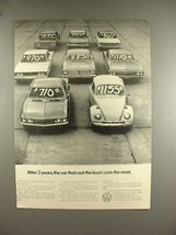 1969 Volkswagen VW Bug / Beetle Car Ad - Costs Most - £14.65 GBP
