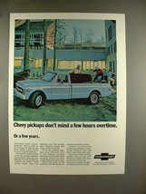 1969 Chevrolet Pickup Truck Ad - Don't Mind Overtime - $18.49