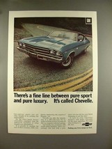 1969 Chevrolet Chevelle SS 396 Sport Coupe Car Ad - A Fine Line - £14.48 GBP
