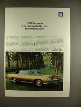 1971 Oldsmobile Toronado Car Ad - The Unmistakable One - £14.68 GBP