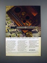 1971 Parker 75 Fountain Pen Ad - Precious Metals - £14.54 GBP