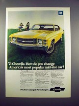 1971 Chevrolet Chevelle Car Ad - Most Popular Car! - £14.78 GBP