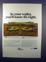 1971 Ford Pinto 3-Door Runabout, 2-Door Car Ad! - £14.78 GBP