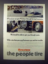 1972 Firestone 500 Steel Belt Tire Ad w/ Al Unser - $18.49