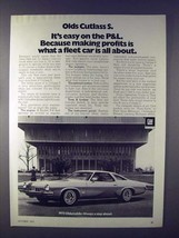 1973 Oldsmobile Cutlass S Car Ad - Easy on the P&amp;L - £14.27 GBP