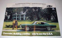 1972 Chevrolet Monte Carlo Car Ad - Houmas House - £14.45 GBP