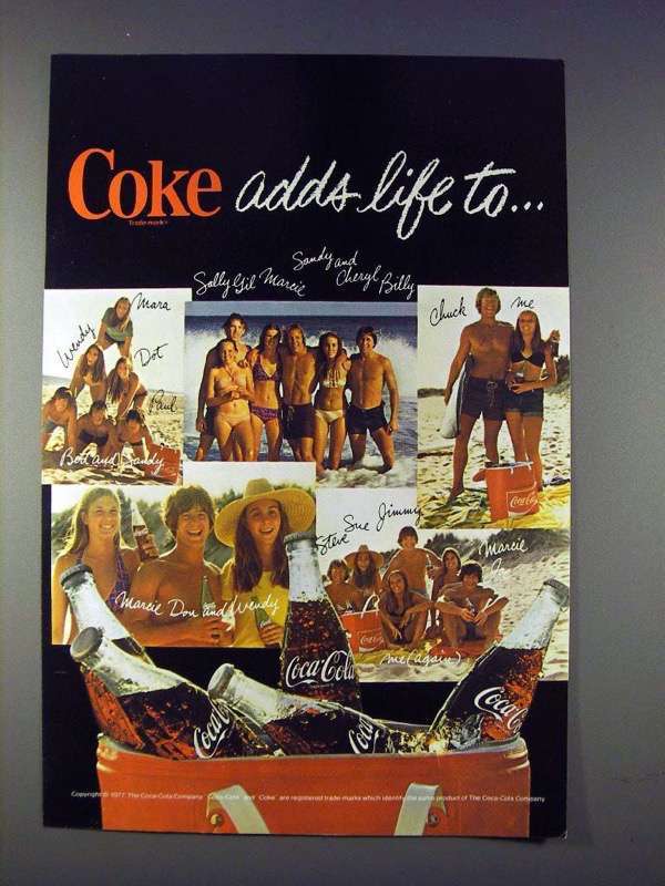 Primary image for 1977 Coca-Cola Soda Ad - Coke Adds Life To..