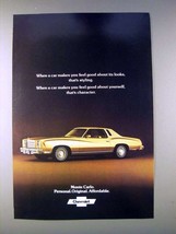 1977 Chevrolet Monte Carlo Car Ad - Good Looks! - £14.54 GBP