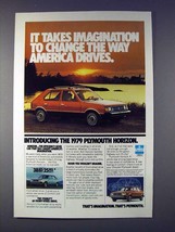 1979 Plymouth Horizon Car Ad - It Takes Imagination - $18.49