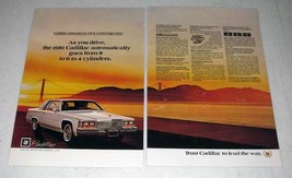 1981 Cadillac Car Ad - Goes from 8 to 6 to 4 Cylinders - $18.49