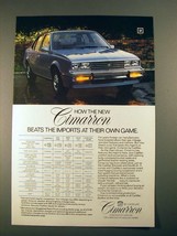 1981 Cadillac Cimarron Car Ad - Beats the Imports - $18.49