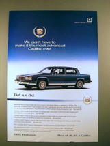 1985 Cadillac Fleetwood Car Ad - Most Advanaced Ever - $18.49