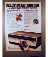 1981 RCA Selectavision 650 VCR Player Ad! - £14.55 GBP