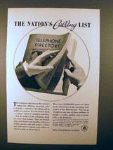 1936 Bell Telephone Ad - The Nation&#39;s Calling List - $18.49