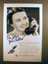 1938 Bell Telephone Ad - I&#39;m Glad You Called! - £14.78 GBP