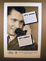 1939 Bell Telephone Ad - It&#39;s Good, It&#39;s Cheap! - £14.55 GBP