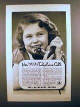 1937 Bell Telephone Ad - Her First Telephone Call! - £14.54 GBP