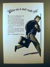 1947 Bell Telephone Ad - We&#39;re on a Real Rush Job - £14.45 GBP