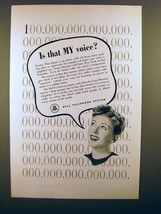 1947 Bell Telephone Ad - Is That My Voice? - $18.49