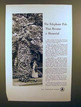 1955 Bell Telephone Ad - Pole Became a Memorial - £14.60 GBP