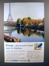 1958 Bell Telephone Ad - Eiffel Tower, Seine, Paris - £14.54 GBP