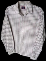 UNTUCKIT SIZE L MEN&#39;S SHIRT PLAID LONG SHIRT WRINKLE FREE 100% COTTON - £12.66 GBP