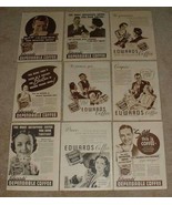 HUGE Lot of 48 Edwards Coffee Ads, 1933-1937 - NICE!! - £14.55 GBP