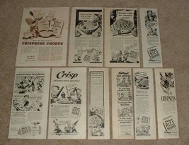 Lot of 16 Kellogg&#39;s Rice Krispies Ads, 1938-1946 - WWII - £14.72 GBP