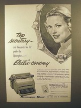1950 Remington Electri-conomy Typewriter Ad - Secretary - $18.49
