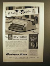 1950 Remington Personal Typewriter Ad - For Grad, Dad - $18.49