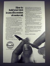 1974 Gulf Oil Ad - Hold Your Own in Any Discussion - £14.62 GBP