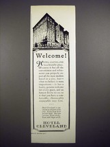 1928 Hotel Cleveland Ad - Welcome! - £14.54 GBP