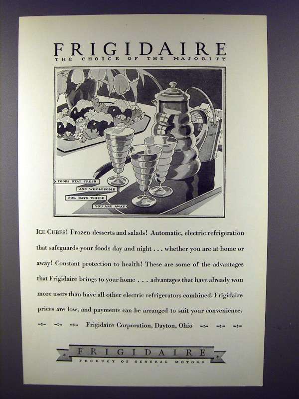 Primary image for 1928 Frigidaire Refrigerator Ad - Choice of Majority