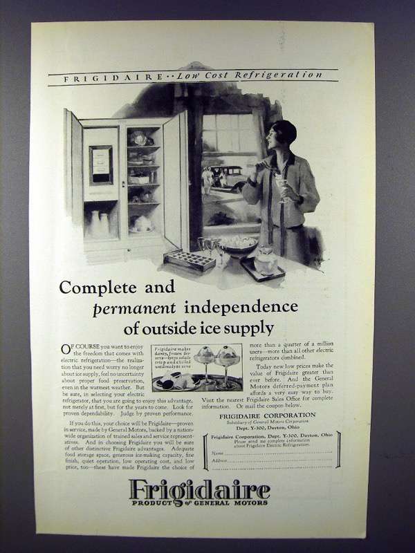1927 Frigidaire Refrigerator Ad - Independence - $18.49