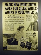 1940 Ivory Snow Soap Ad - Safer for Silks, Wools - £14.78 GBP