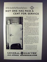 1930 General Electric Refrigerator Ad - Service - $18.49