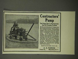 1911 A.A. Parker Contractors&#39; Pump Ad - £14.53 GBP