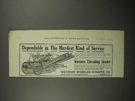 1911 Western Wheeled Scraper Co. Elevating Grader Ad - $18.49