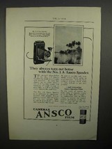1923 Ansco No. 1 A Speedex Camera Ad - Turn Out Better - £14.78 GBP