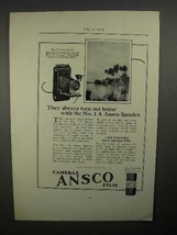 1923 Ansco No. 1 A Speedex Camera Ad - Turn Out Better - £14.77 GBP