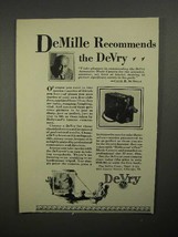 1928 DeVry Movie Camera Ad - Cecil B. DeMille - £14.53 GBP