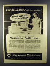 1941 Westinghouse Electric Range Ad - You Can Afford - £14.50 GBP