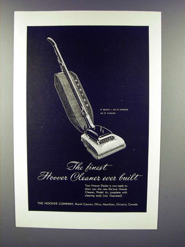 1947 Hoover De Luxe Vacuum Cleaner, Model 61 Ad - $18.49