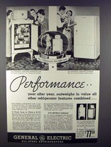 1935 General Electric Refrigerator Ad - Performance - $18.49